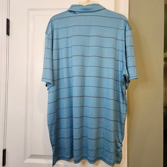 Adidas Men's 2XL Blue Striped Performance Golf Polo Shirt‎ - Picture 6 of 6
